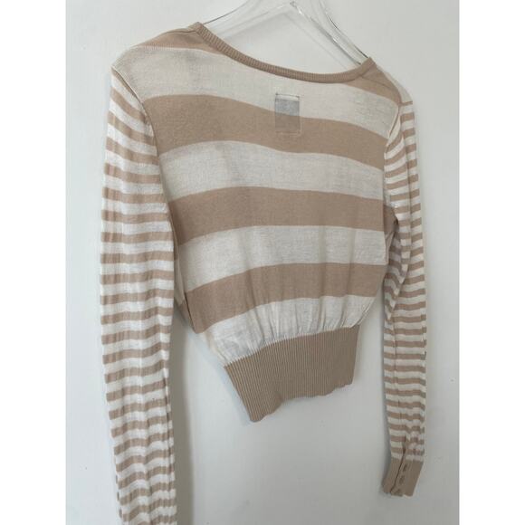 GUESS STRIPPED CROPPED CARDIGAN SIZE XS - Picture 7 of 7
